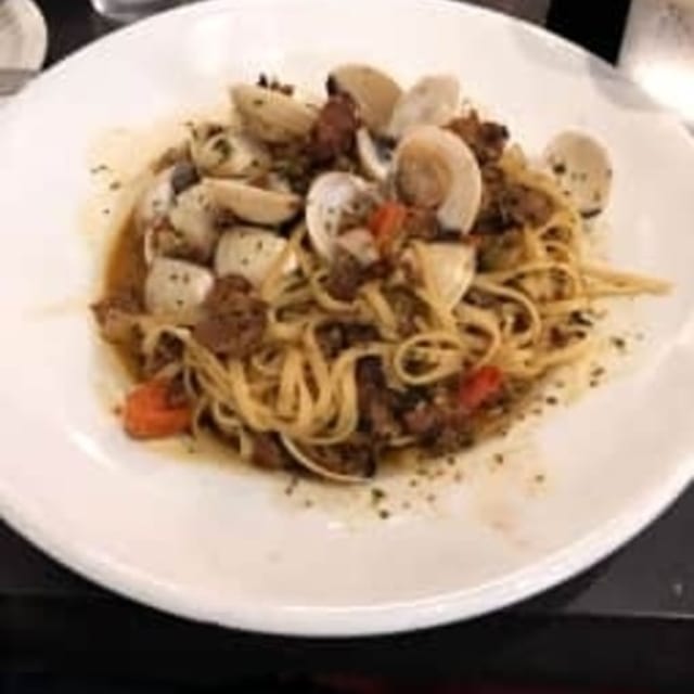 Clams with Fennel Sausage.