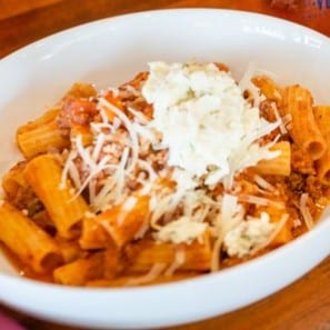 Rigatoni Bolognese.