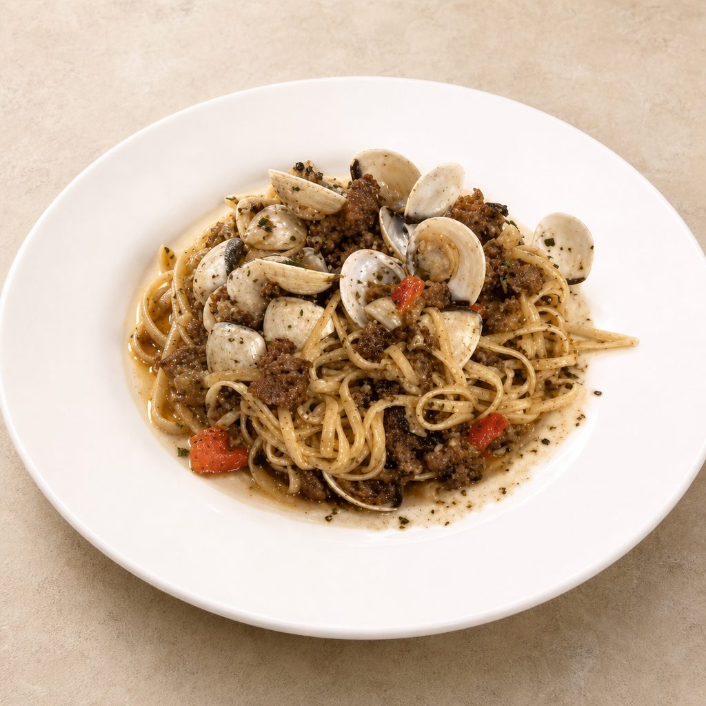 Clams with Fennel Sausage.