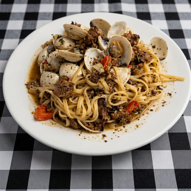 Clams with Fennel Sausage.