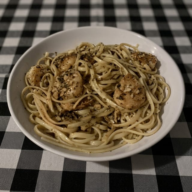 Scampi with Linguine.