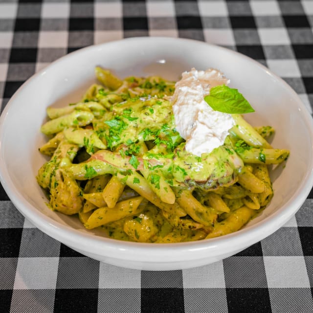 Chicken Pesto Penne Pasta.