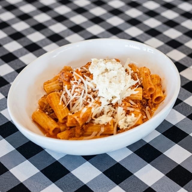 Rigatoni Bolognese.