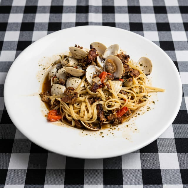 Clams with Fennel Sausage.